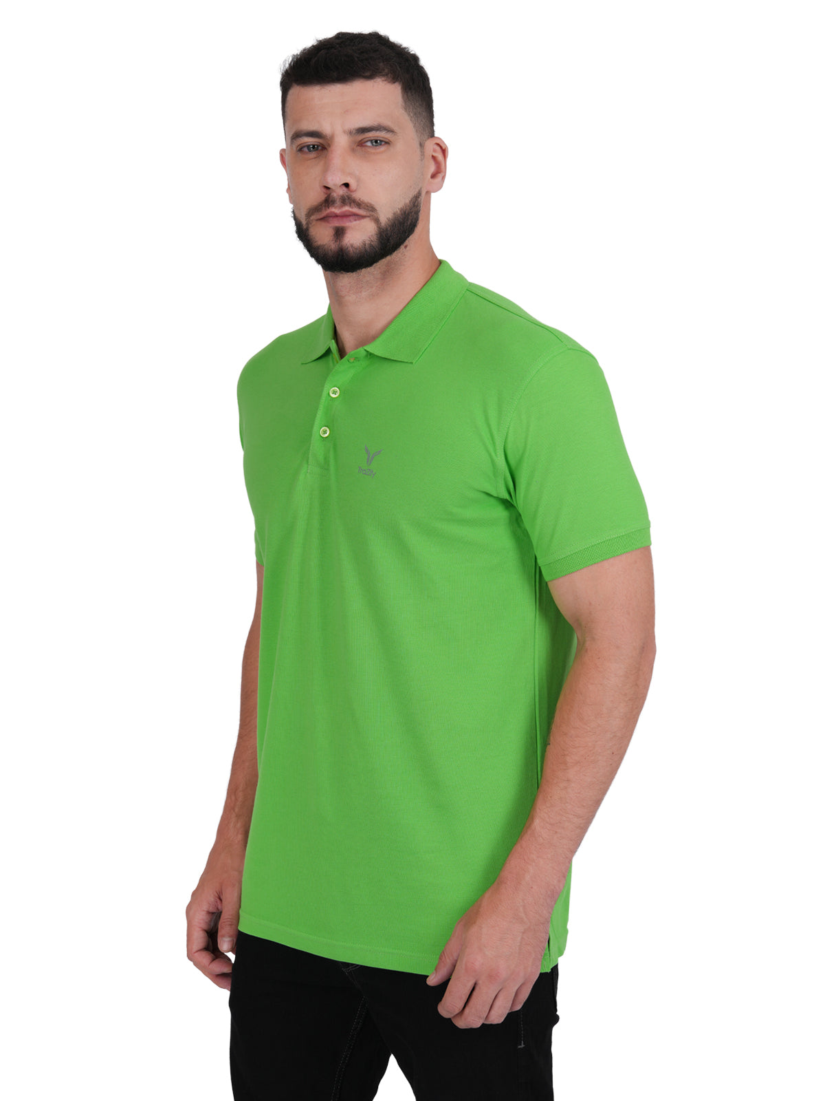 Green Cotton Polo T-shirt